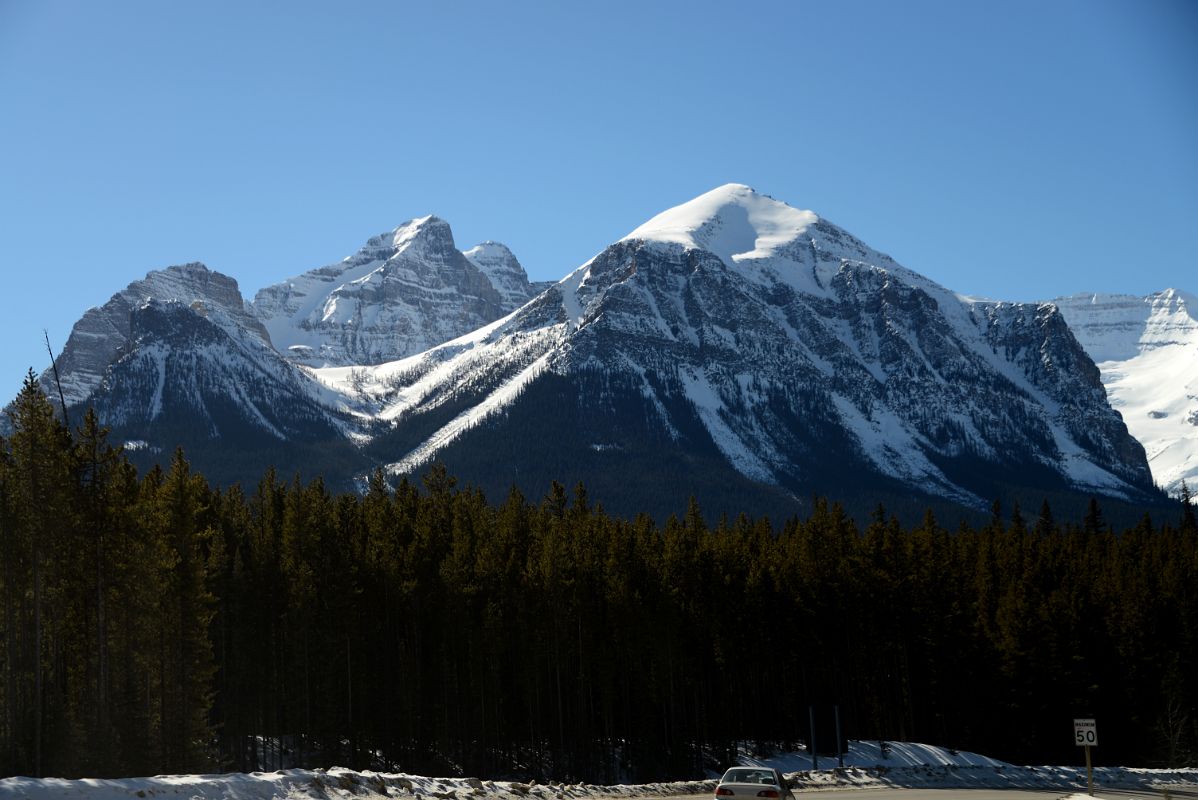 02A Sheol Mountain, Haddo Peak and Mount Aberdeen, Fairview Mountain, Mount Victoria From Drive To Lake Louise Ski Area